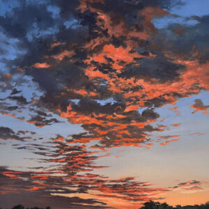 Oil painting "Fiery Sunset"